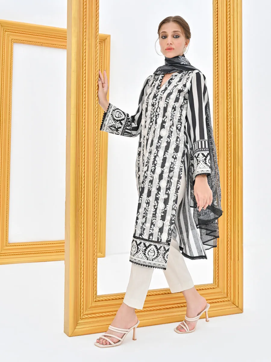 ACE Galleria AQS Premium Embroidered Lawn 3Pc Suit A-WU3P23-22768