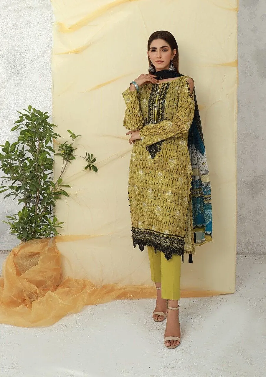 ACE Galleria Digital Embroidered Unstitched 3 Piece Lawn Suit ACE-12068