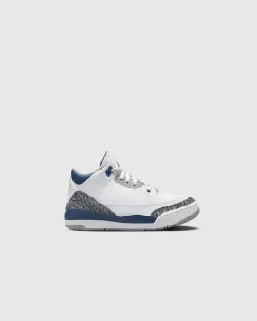 AIR JORDAN 3 RETRO "WHITE/NAVY" PS