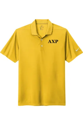 Alpha Chi Rho - Nike Dri Fit Micro Pique 2.0 Polo - Black Embroidered Letters