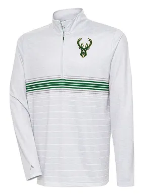 Antigua Bullseye Icon Milwaukee Bucks 1/4 Zip Pullover