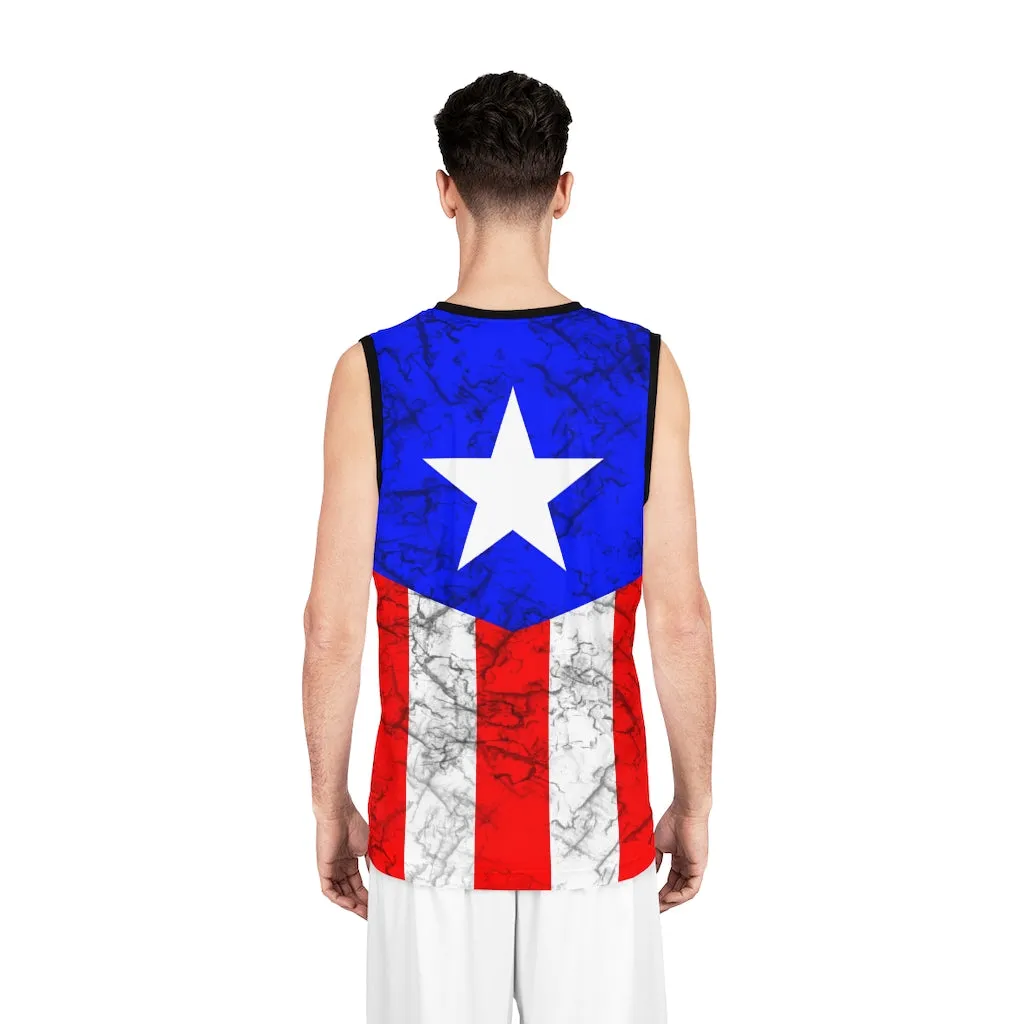 Boricua Coqui Basketball Jersey With Full Back PR Flag