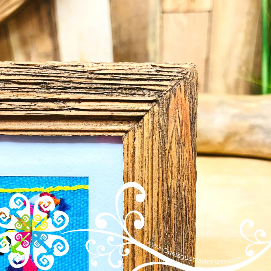 Brown Culturas Bordadas - Embroidered Wood Frame