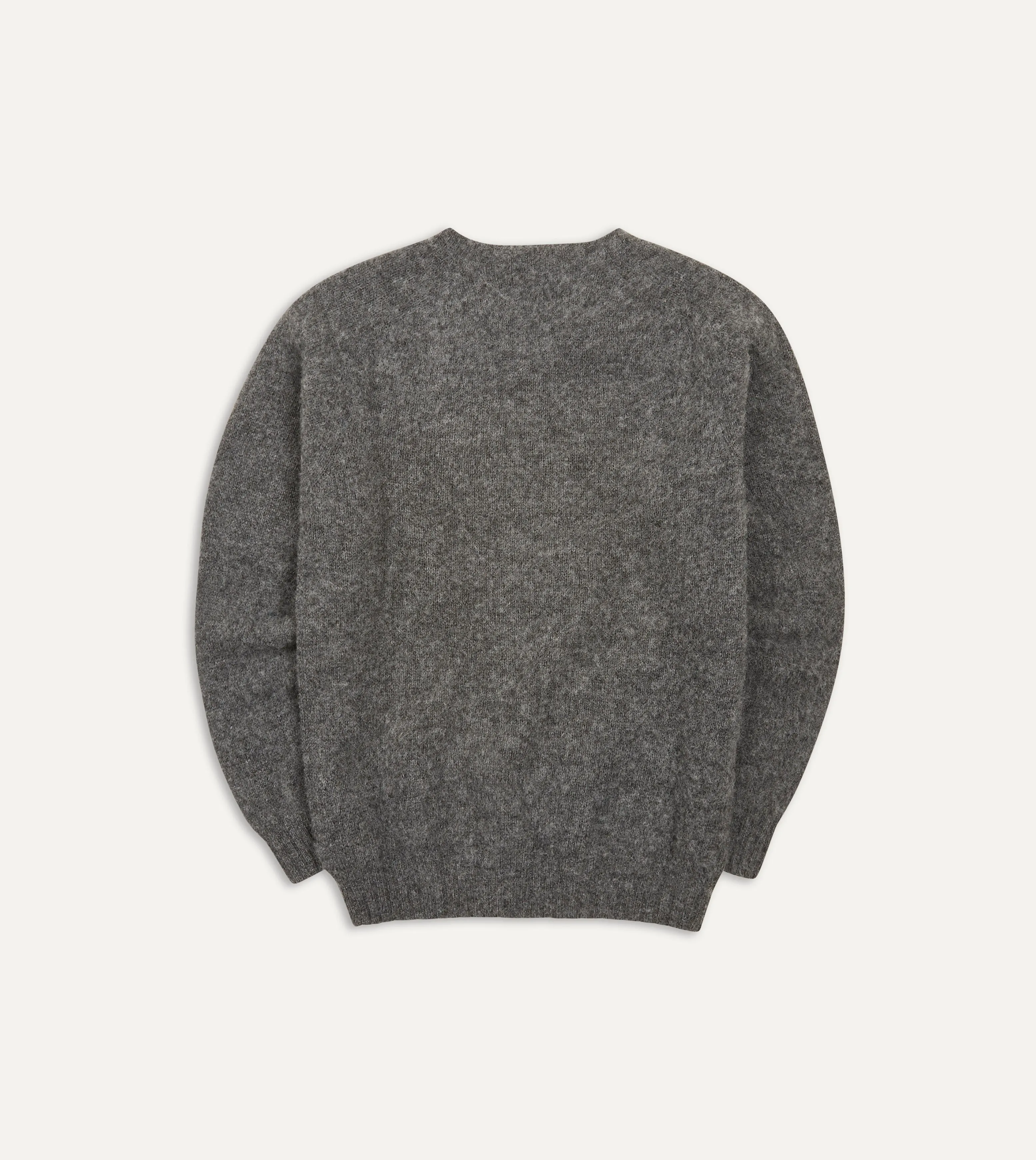 Charcoal Brushed Shetland Crew Neck Jumper