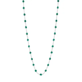 Classic Gigi Emerald necklace, White Gold, 17.7"