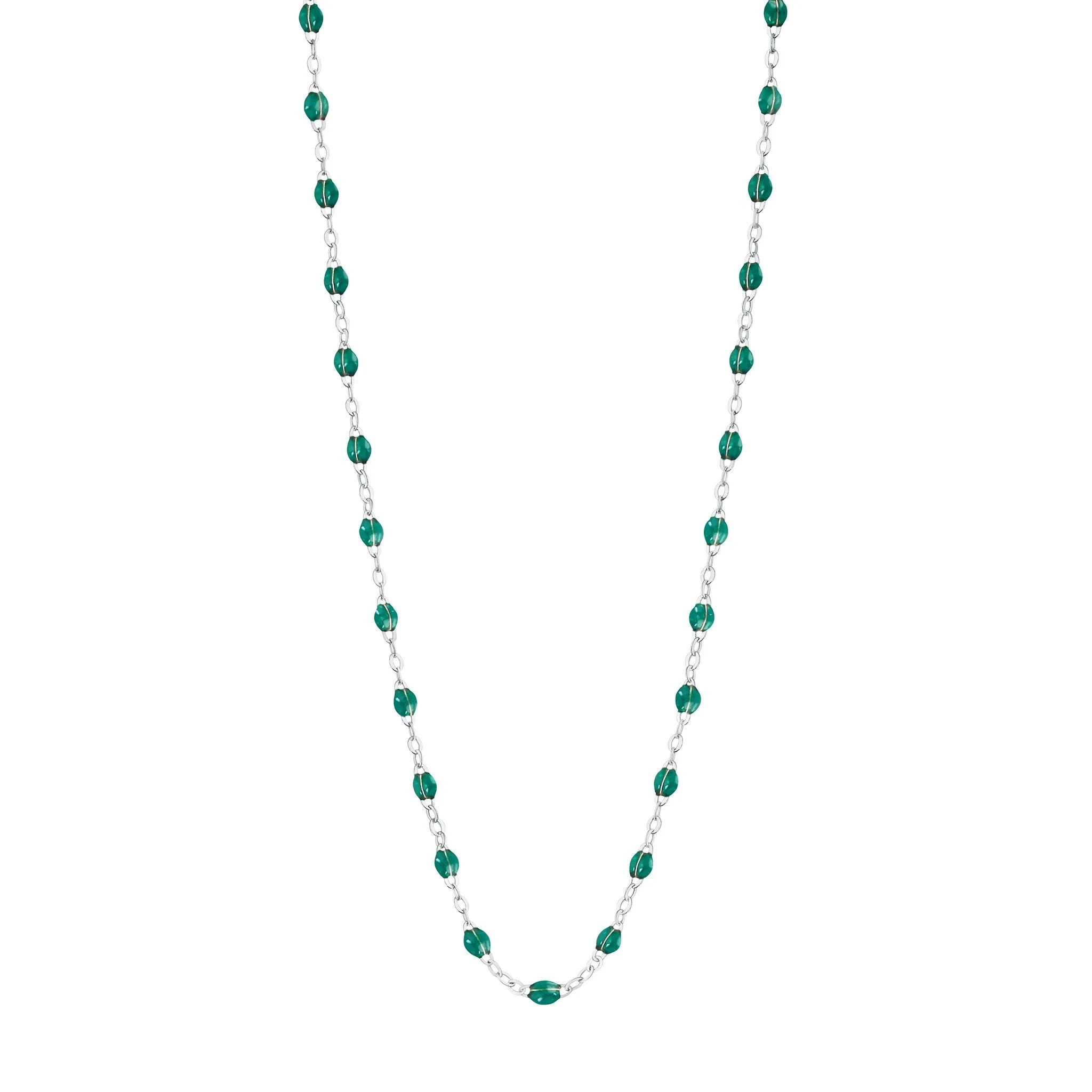 Classic Gigi Emerald necklace, White Gold, 17.7"