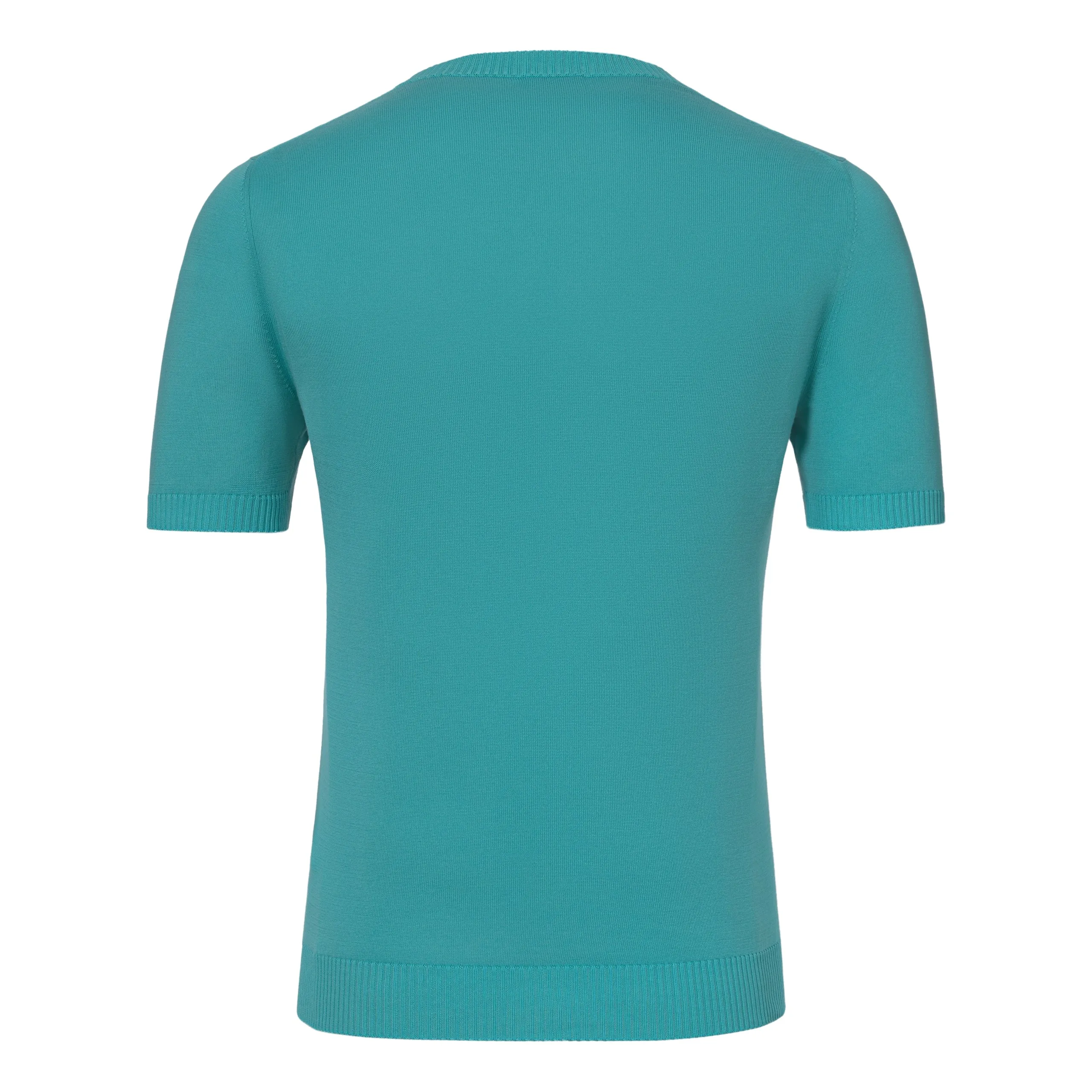 Cotton Crew-Neck T-Shirt in Turquoise