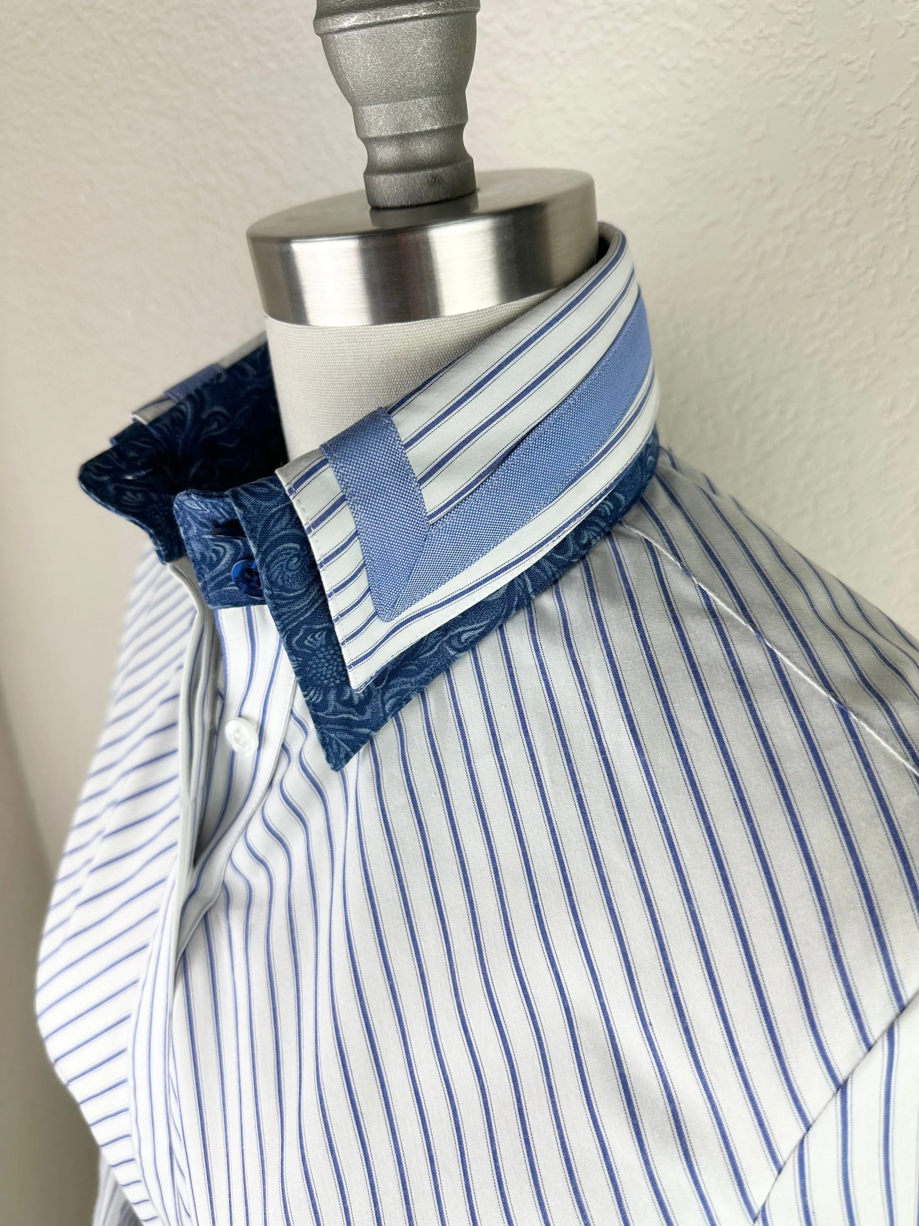 CR Statement Blue and White Pinstripe