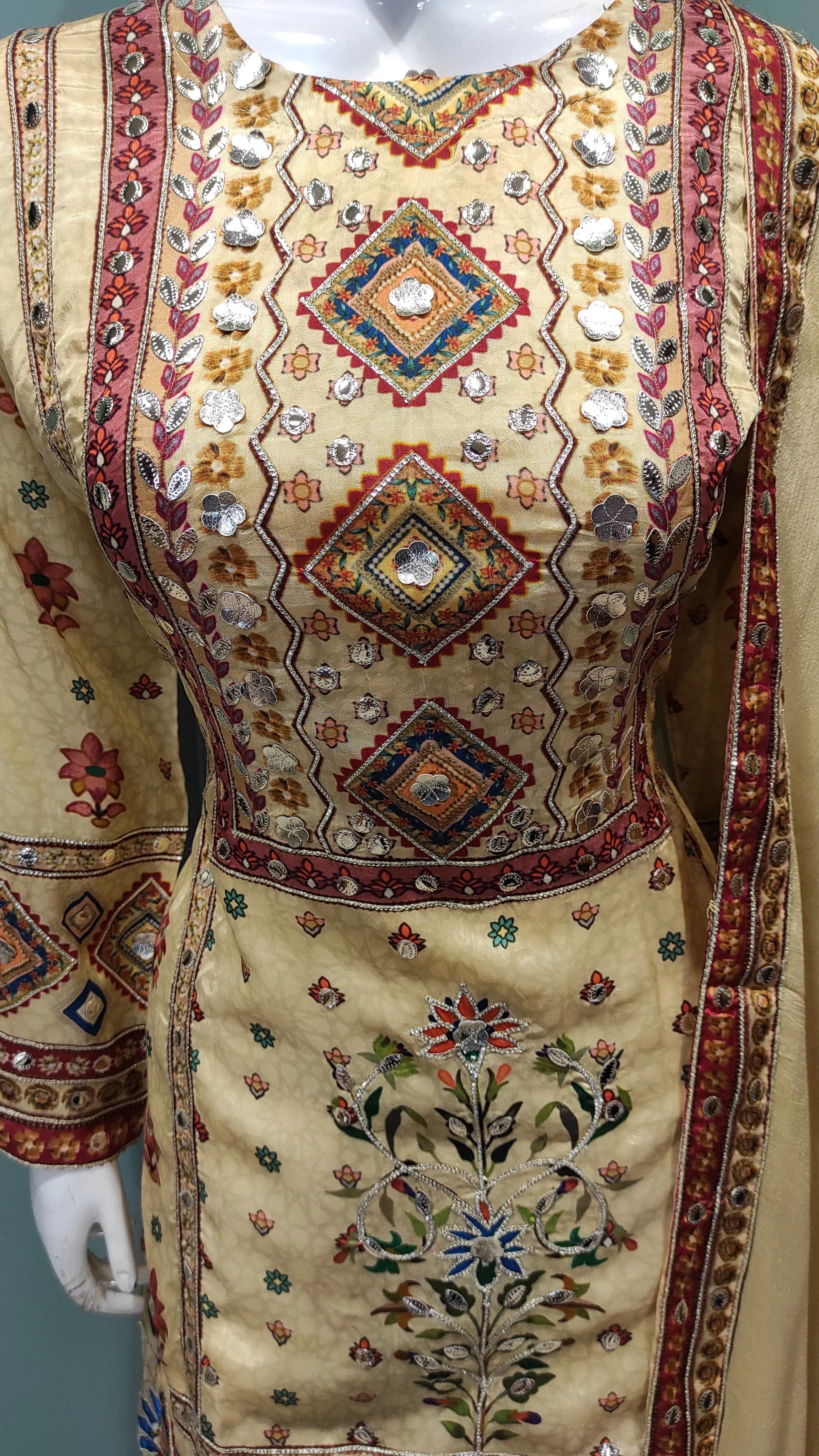 Crepe Sharara Suit with Gota Work