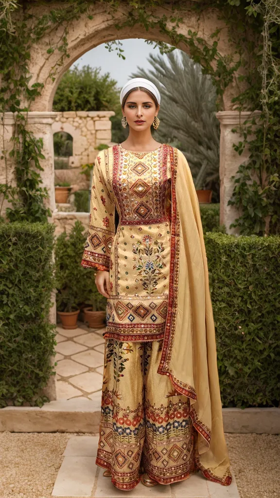 Crepe Sharara Suit with Gota Work