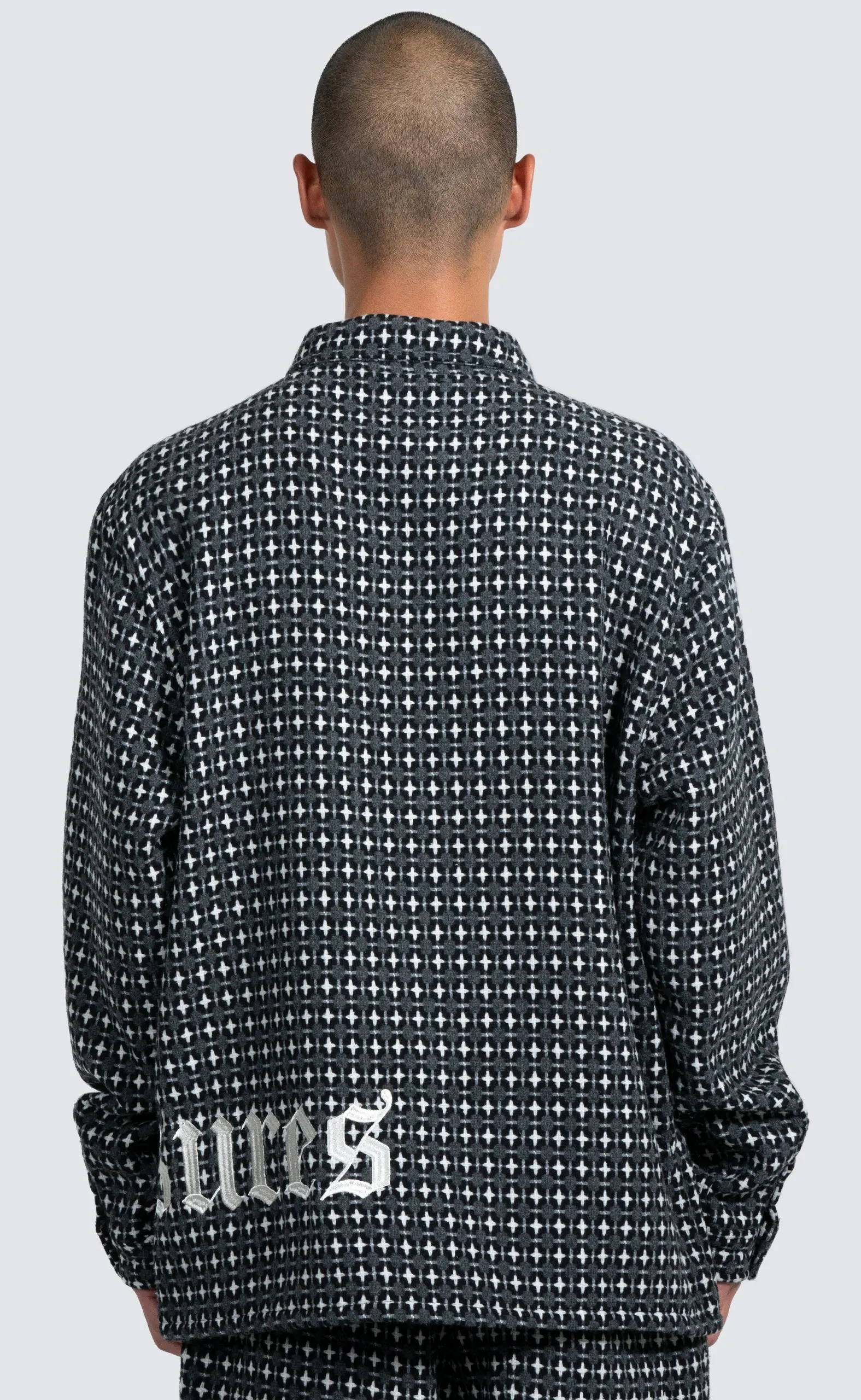 CROSS WORK GREY SHIRT