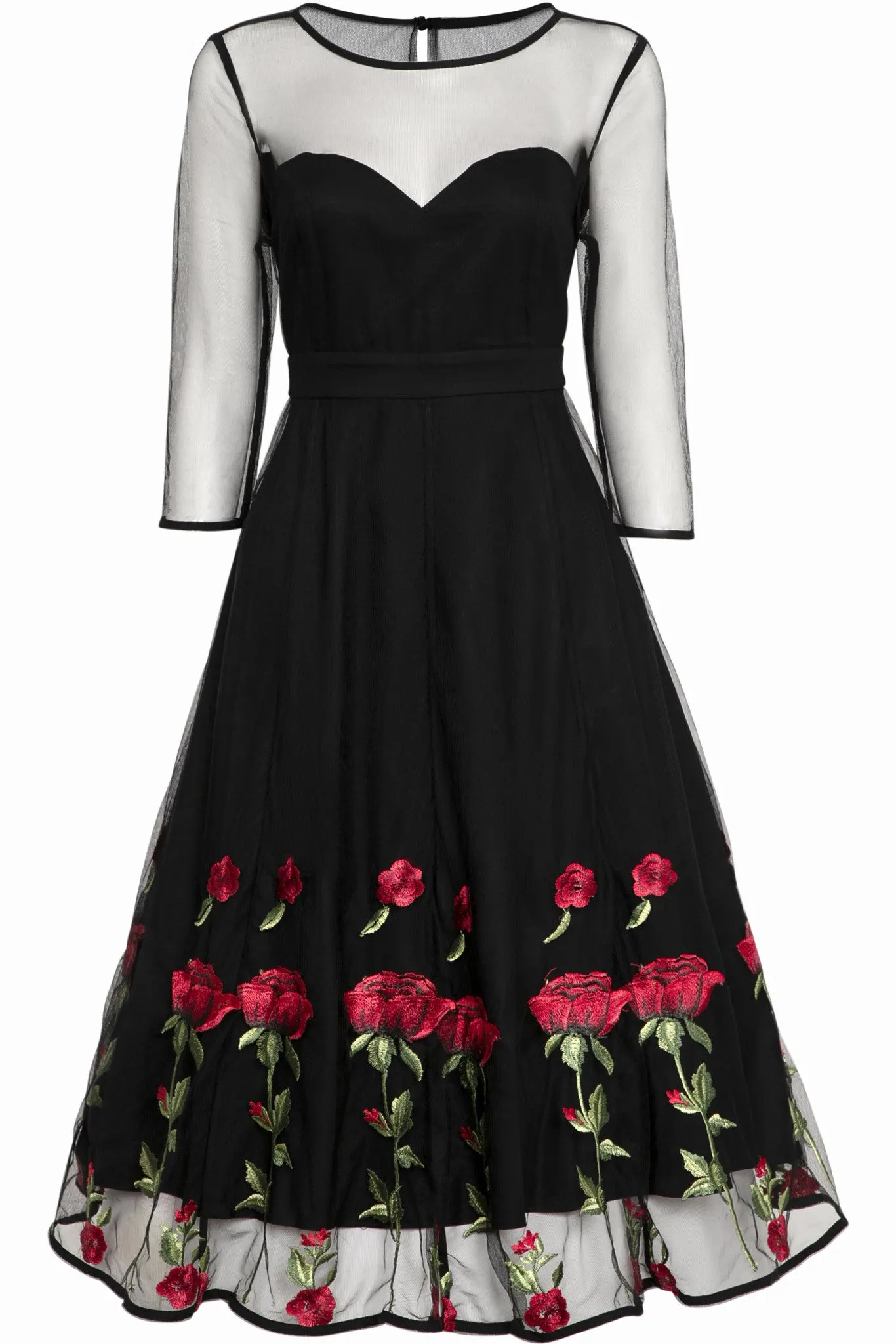 Dolly And Dotty Sweetheart Neckline Black Swing Dress