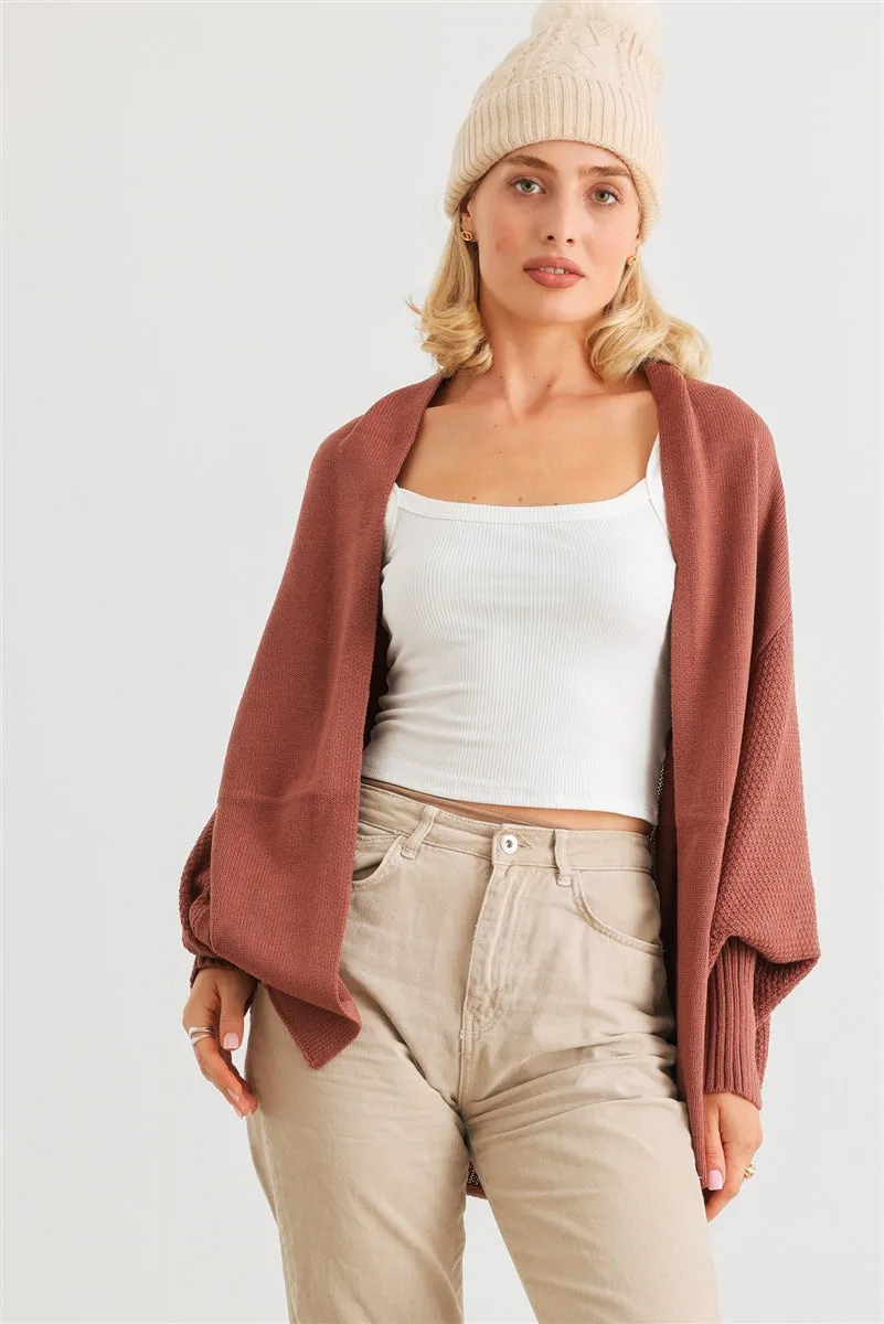 Dolman Sleeve Open Front Cardigan