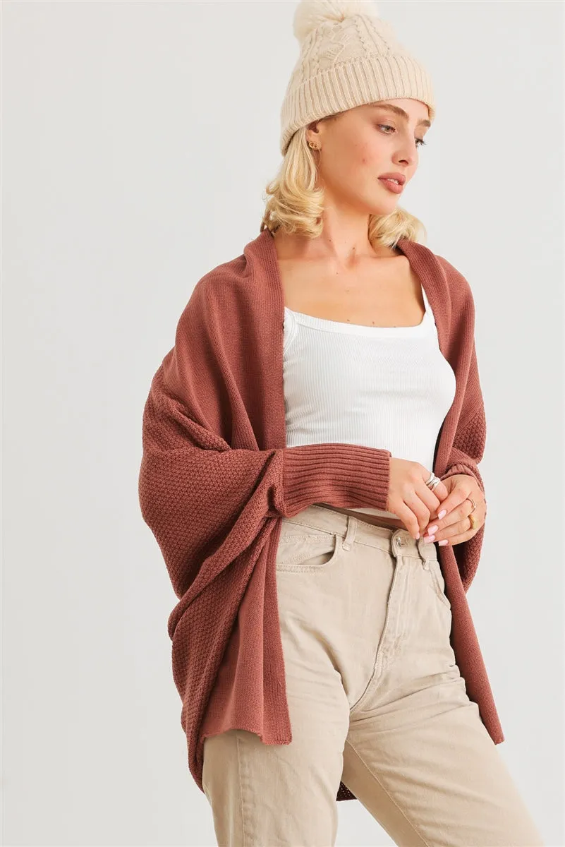 Dolman Sleeve Open Front Cardigan