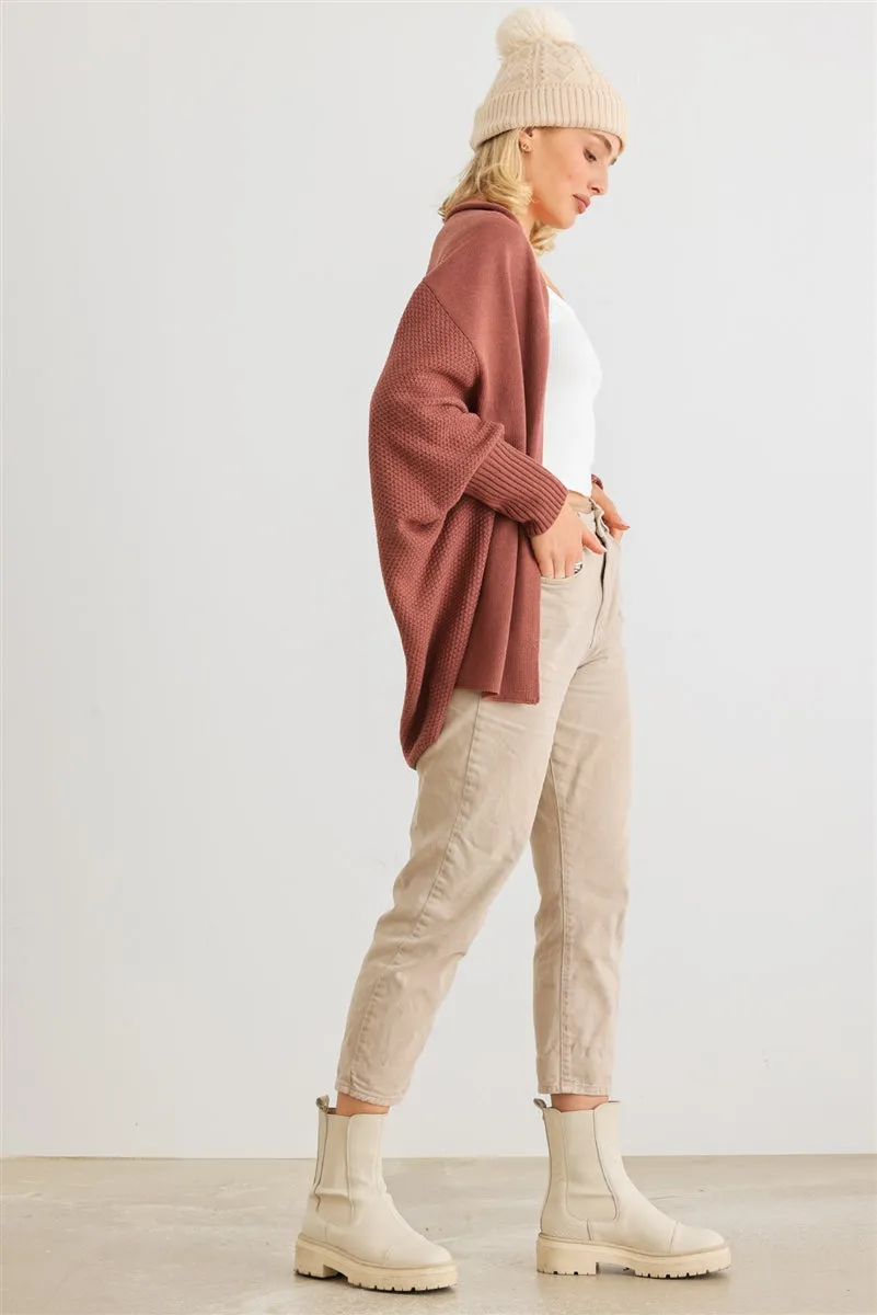 Dolman Sleeve Open Front Cardigan