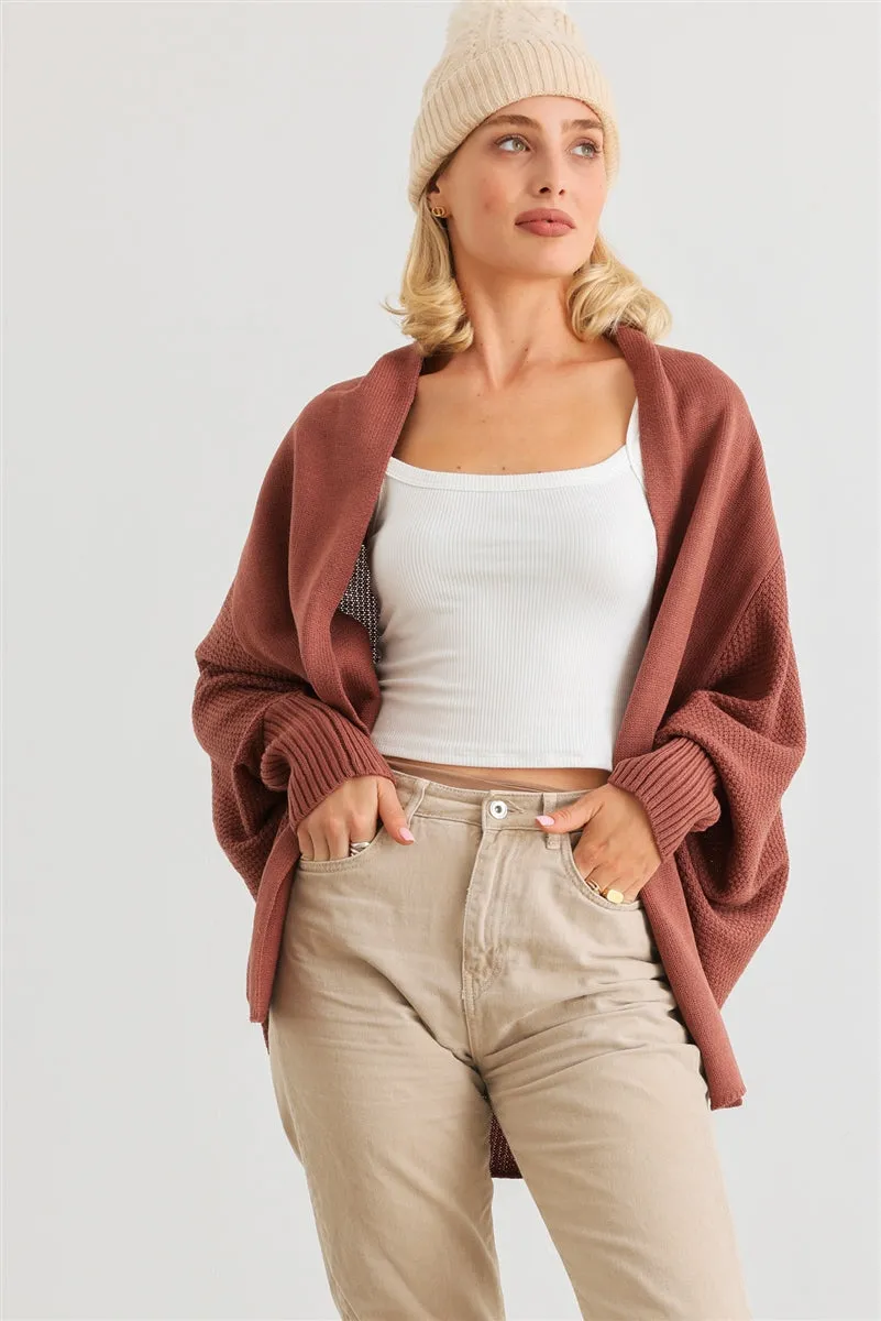 Dolman Sleeve Open Front Cardigan