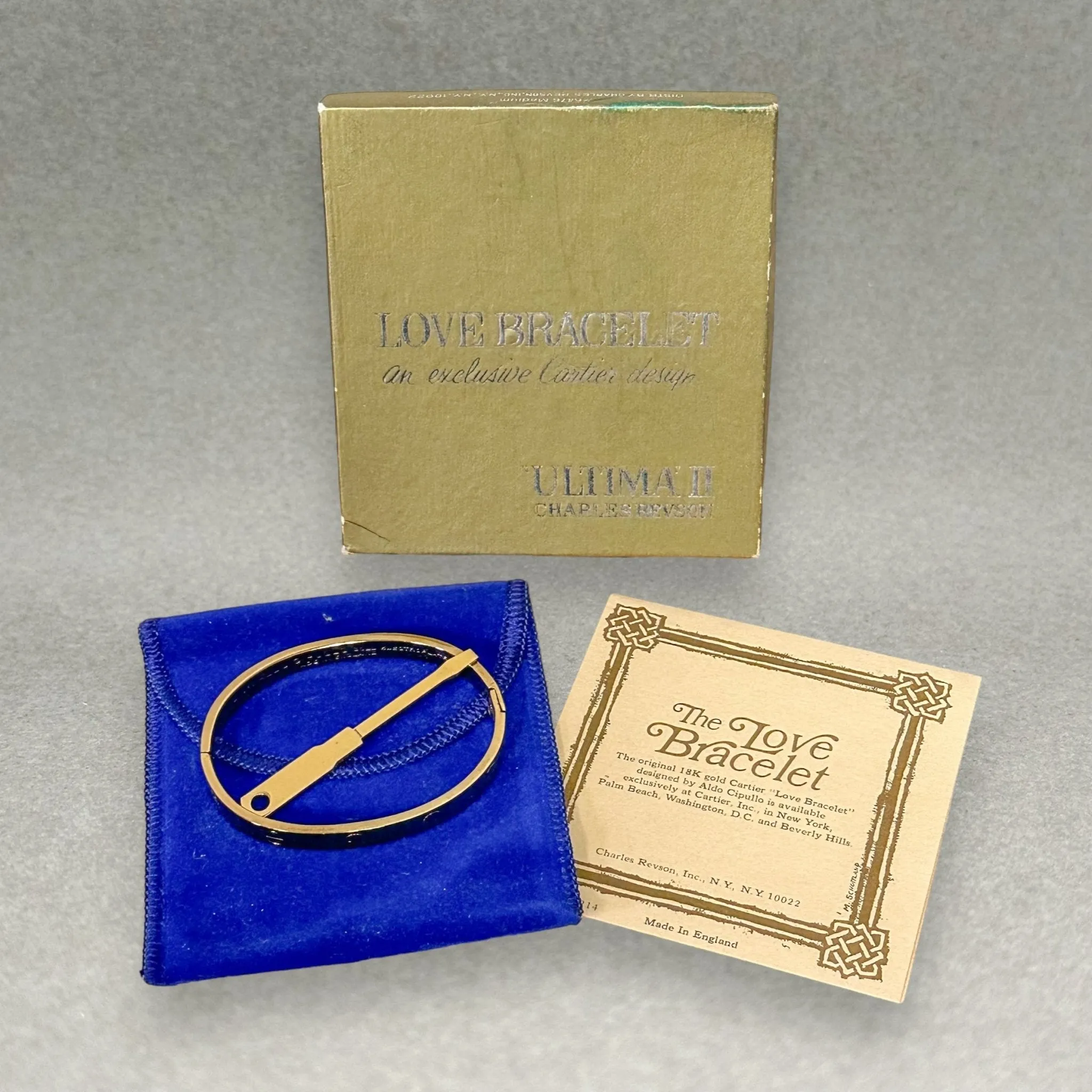 Estate Charles Revson YGP Ultima II Love Bracelet