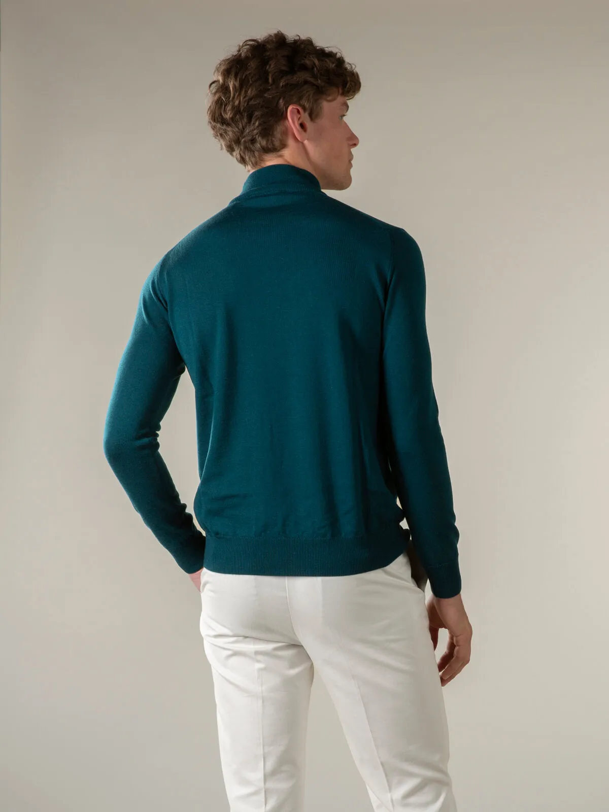 Extrafine Merino Mockneck Forest Green