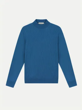 Extrafine Merino Ribbed Mockneck Ultramarine