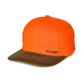 Filson Insulated Blaze Tin Cloth Cap - Desert Tan/ Blaze Orange