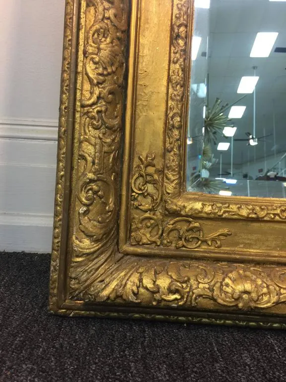 French 19th Century Wall Mirror with Ornate Frame