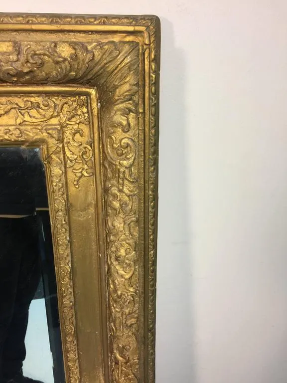 French 19th Century Wall Mirror with Ornate Frame