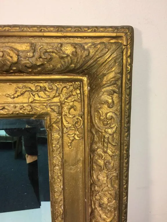 French 19th Century Wall Mirror with Ornate Frame