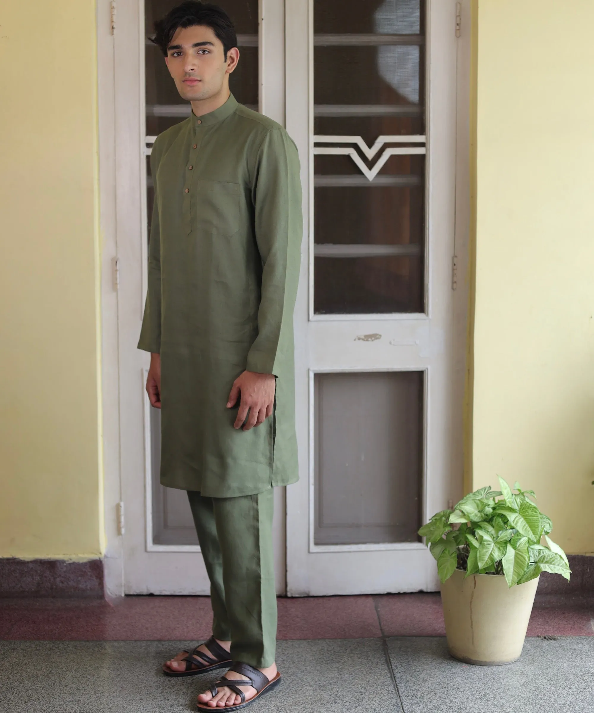 Harmony Hues Linen Kurta Pyjama Set