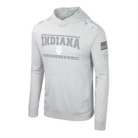 Indiana Hoosiers OHT Ice Hooded Long Sleeve Grey T-Shirt