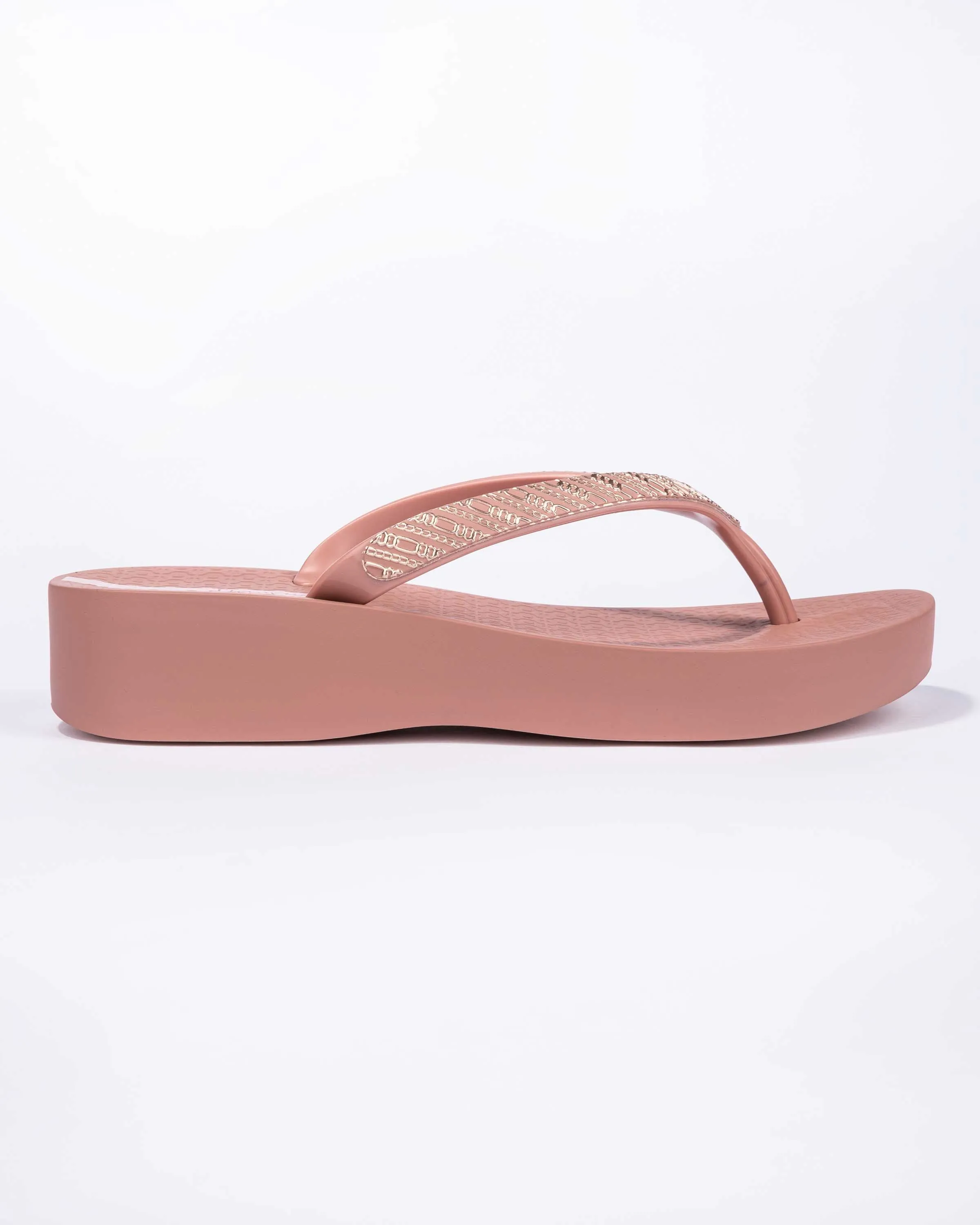 Ipanema Wedge Links Flip Flops-Blush