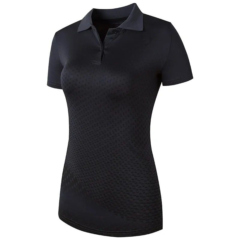 jeansian Women Casual Designer Short Sleeve T-Shirt Golf Tennis Badminton Black2