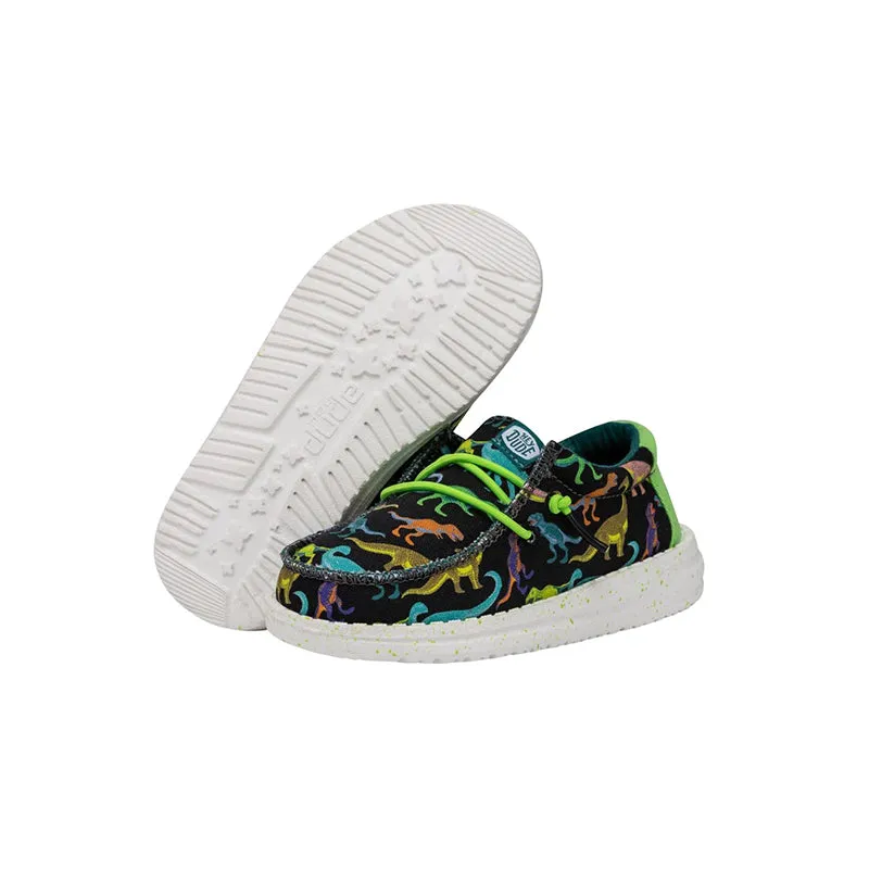 Kid's Preschool Wally Dino Black/Lime