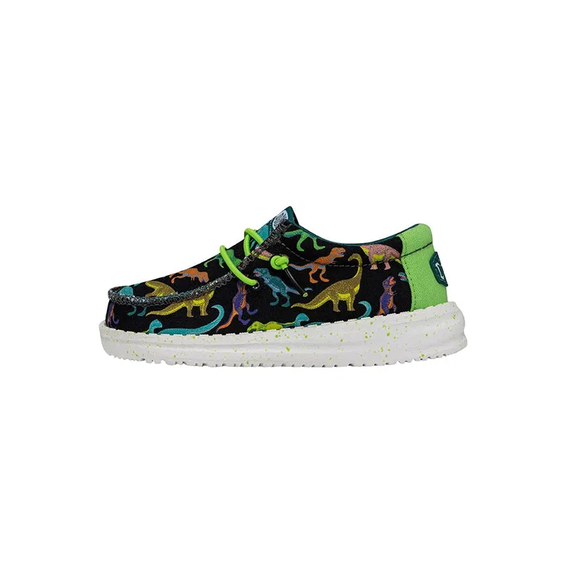 Kid's Preschool Wally Dino Black/Lime