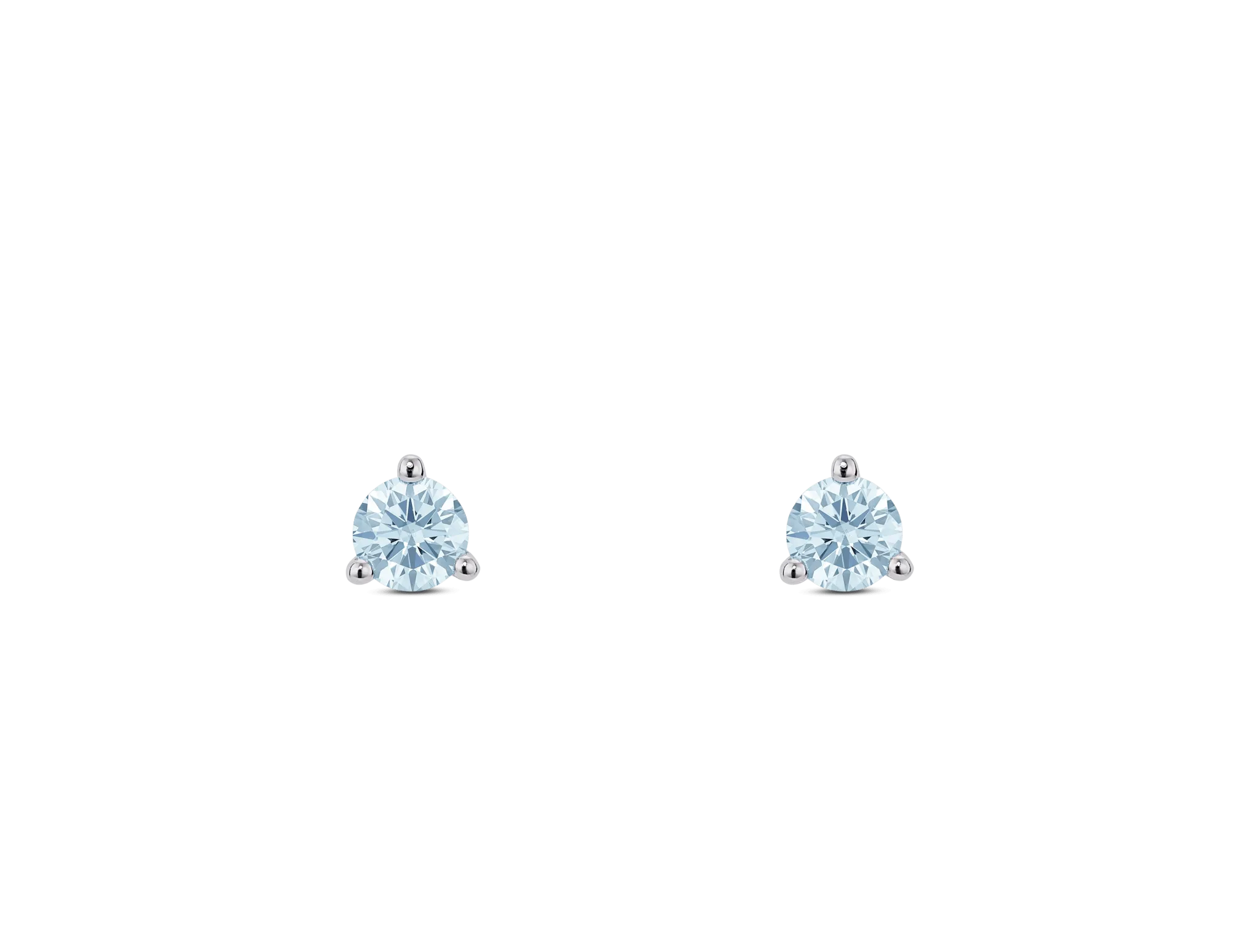 Lab-Grown Diamond ct. tw. Mini Round Brilliant Solitaire Studs | Blue