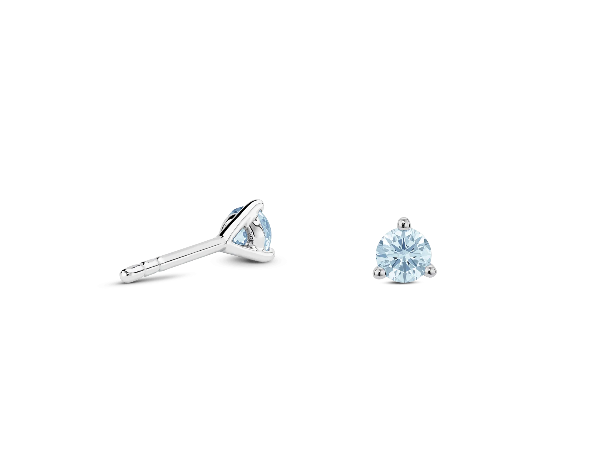 Lab-Grown Diamond ct. tw. Mini Round Brilliant Solitaire Studs | Blue