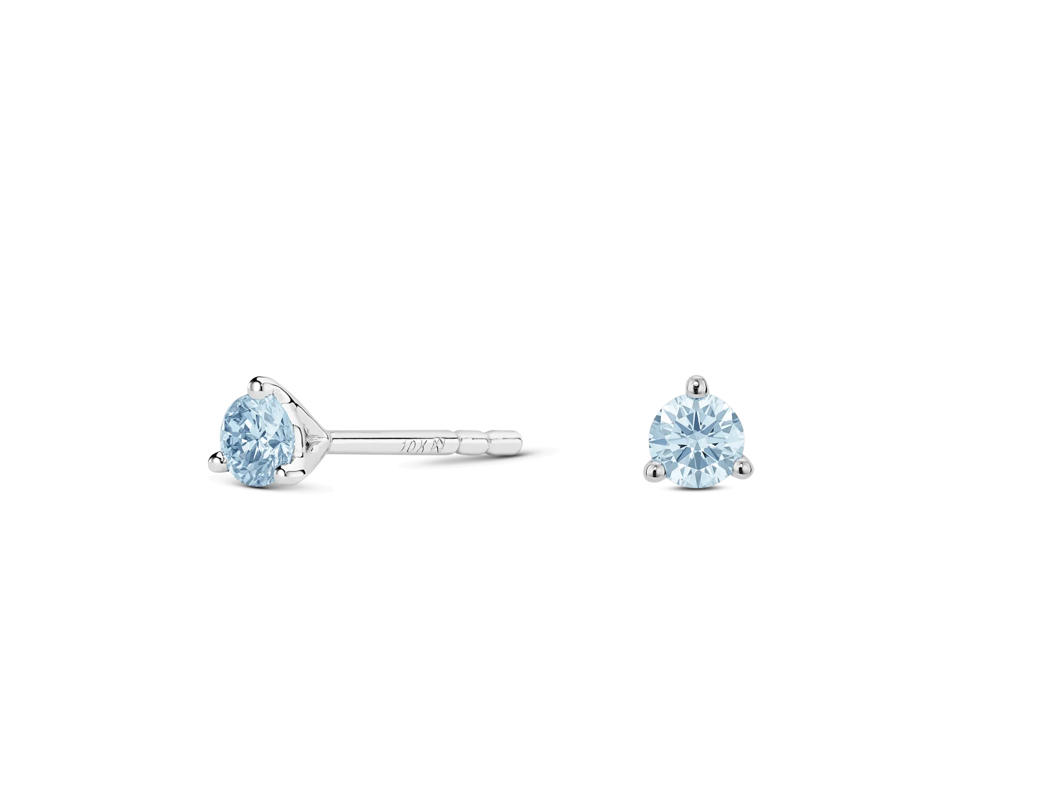 Lab-Grown Diamond ct. tw. Mini Round Brilliant Solitaire Studs | Blue