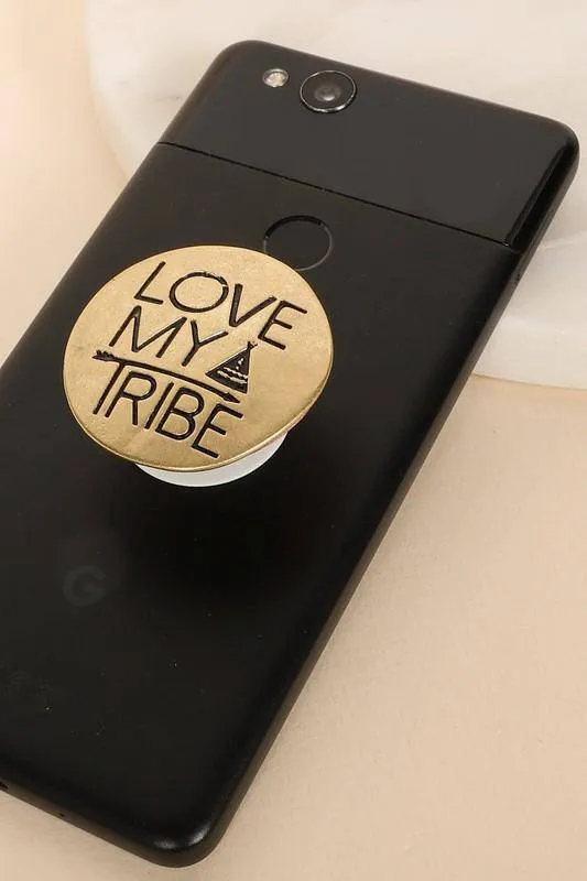 Love My Tribe Engraved Pop Socket Charm