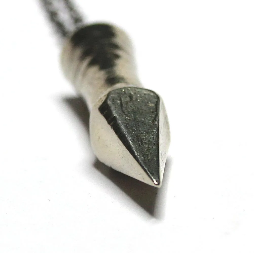 Medieval Silver Bodkin Arrowhead Pendant Necklace in Solid  Sterling Silver