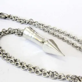 Medieval Silver Bodkin Arrowhead Pendant Necklace in Solid  Sterling Silver