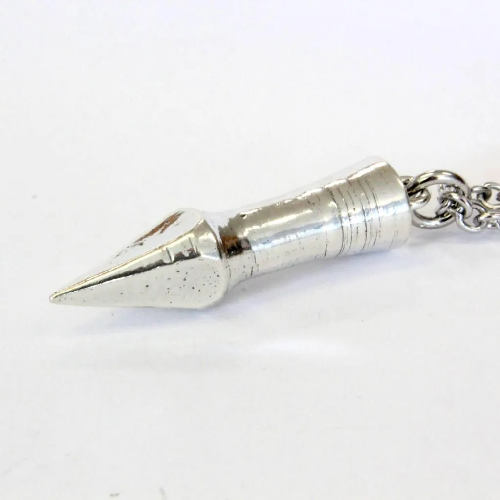 Medieval Silver Bodkin Arrowhead Pendant Necklace in Solid  Sterling Silver