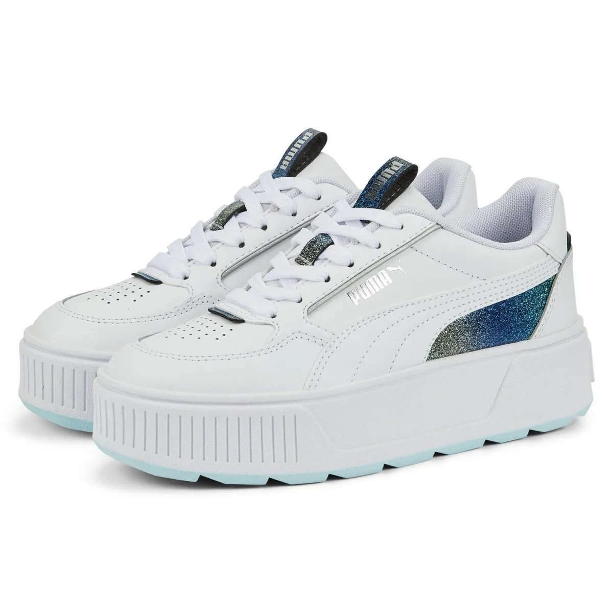 PUMA JUNIOR KARMEN WHITE/AQUA SHOES