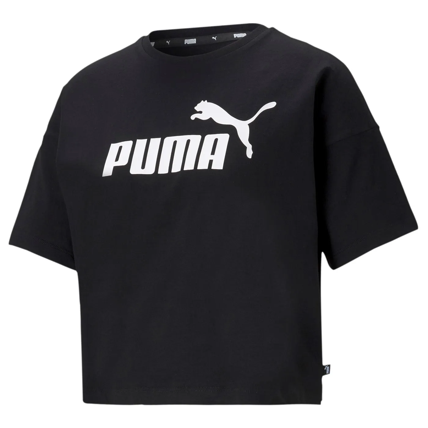 Puma women's short sleeve t-shirt ESS Cropped Logo 586866 01 black