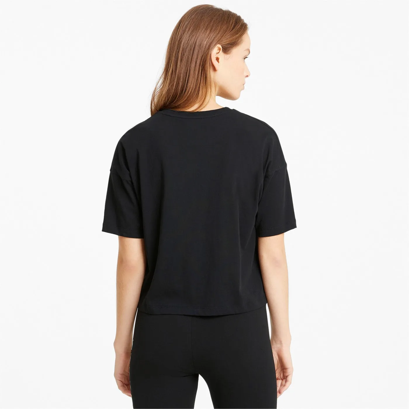 Puma women's short sleeve t-shirt ESS Cropped Logo 586866 01 black