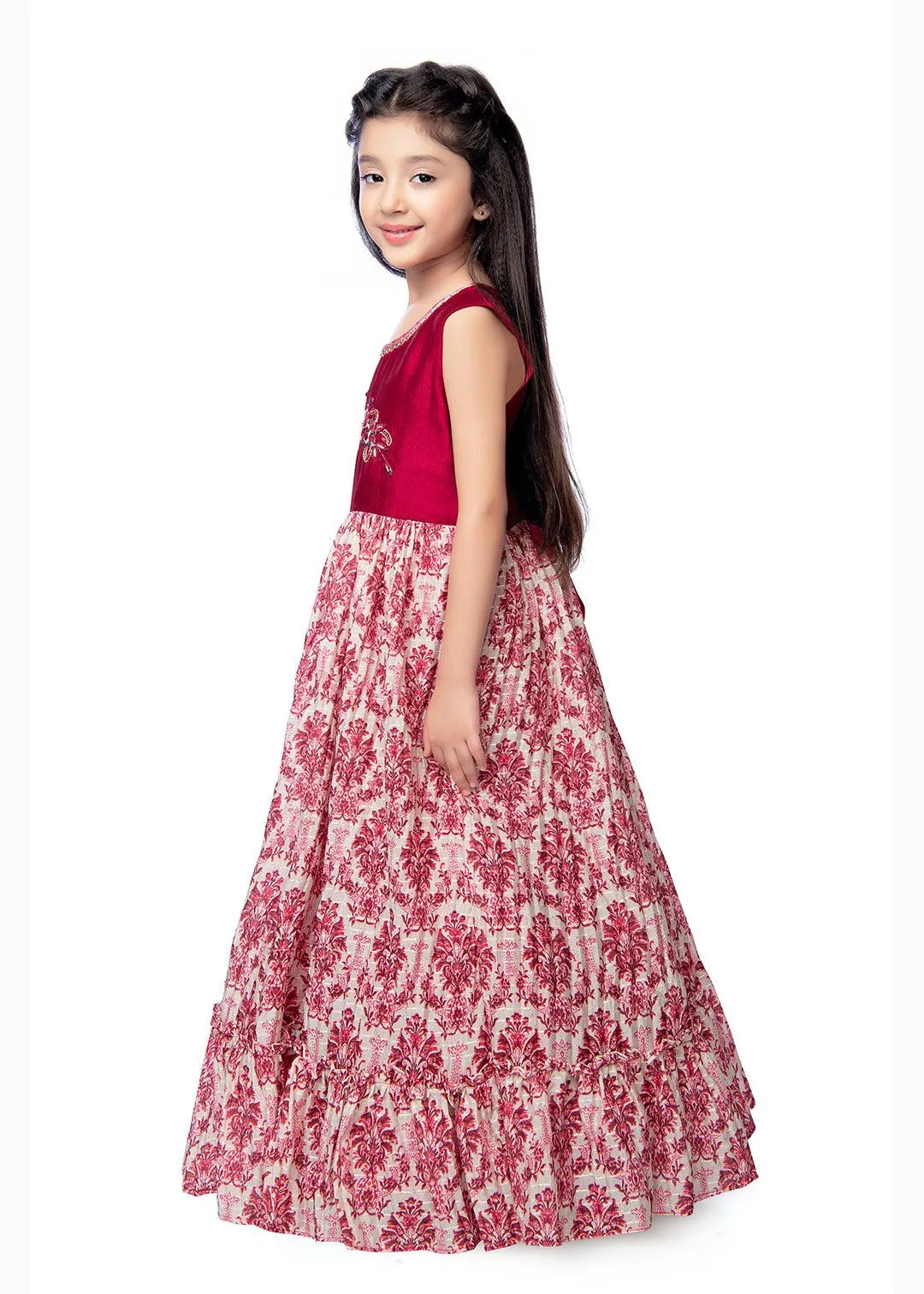 Rani Coloured Ethnic Maxi Dress Gown For Girls