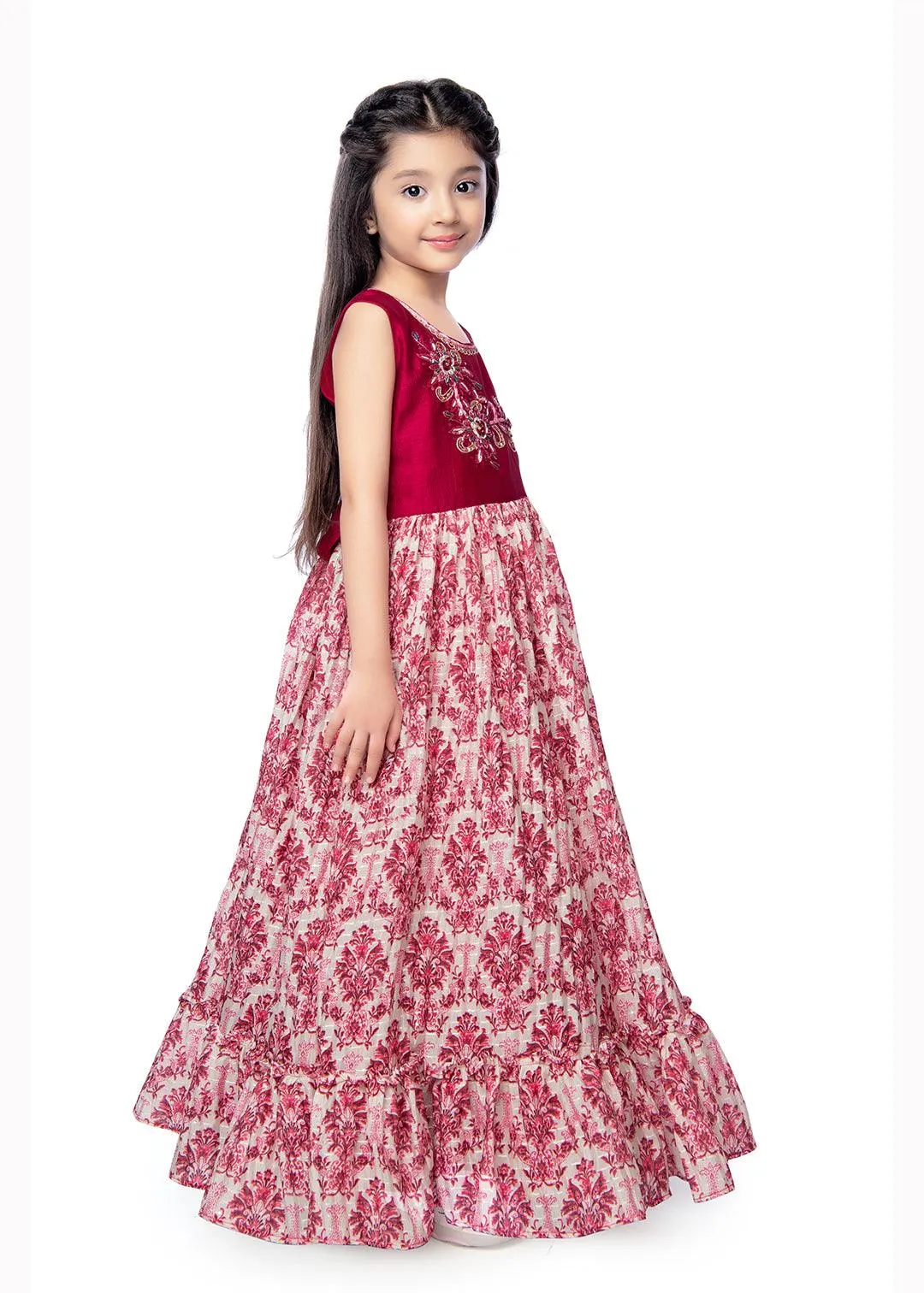 Rani Coloured Ethnic Maxi Dress Gown For Girls