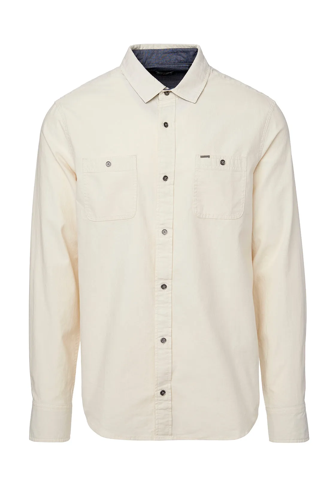 Sagrani Men's Long-Sleeve Shirt in Milk White - BM24124