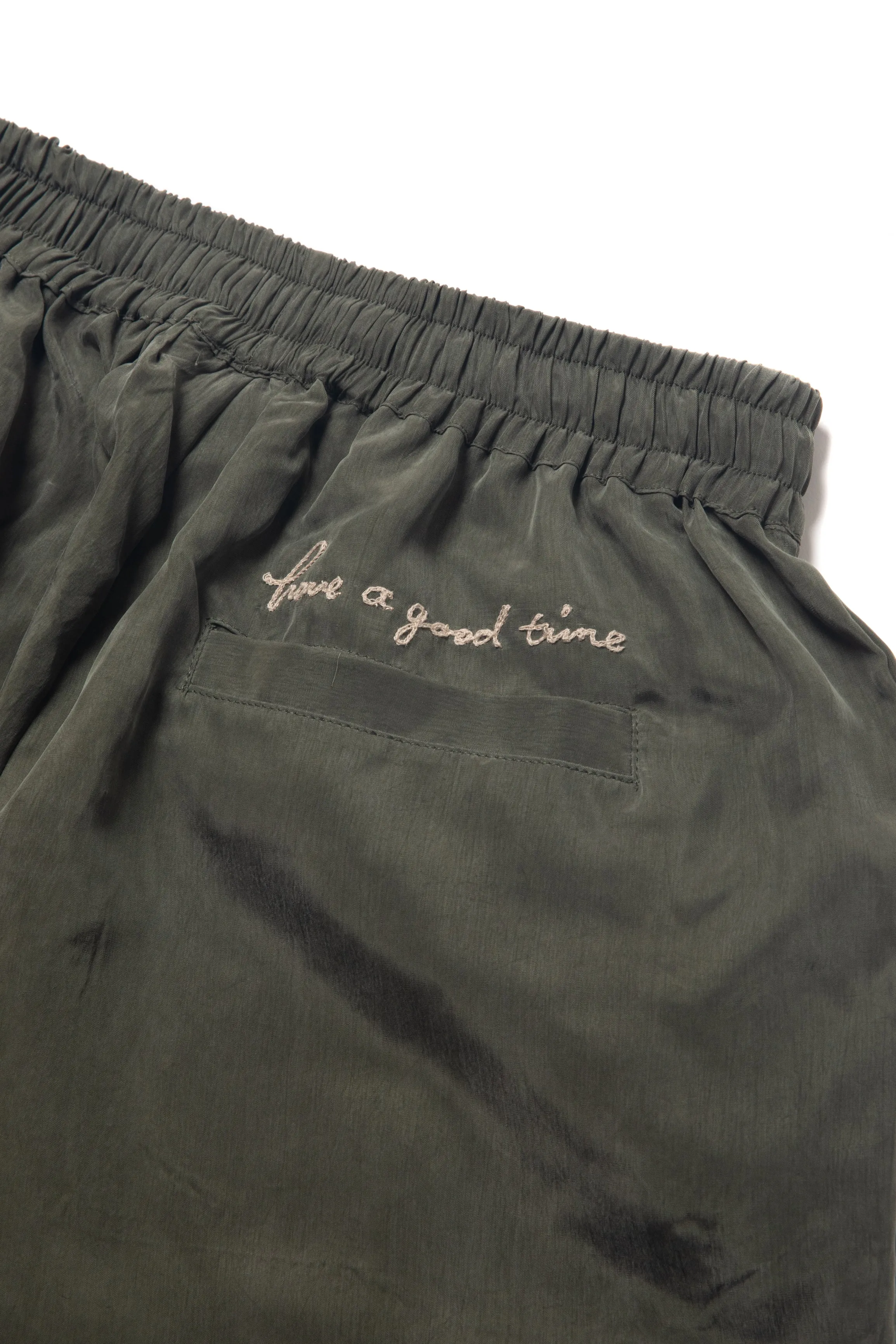 SCRIPT LOGO EMBROIDERED SHORTS DARK GREEN