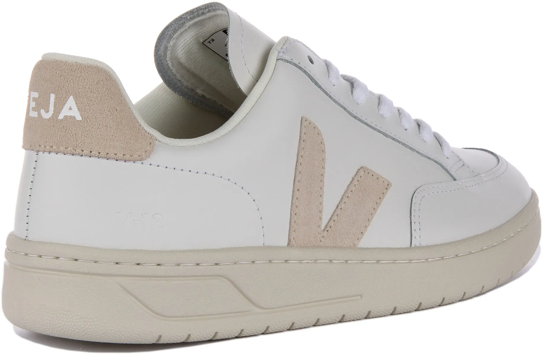 Veja V-12 Leather In White Beige For Women