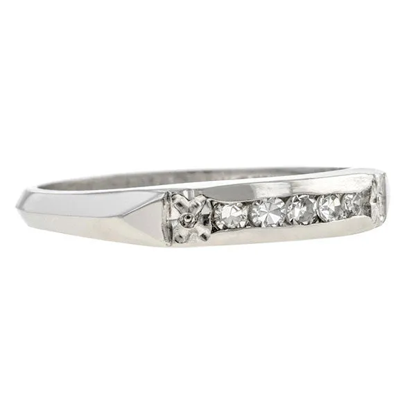 Vintage Diamond Wedding Band, Platinum