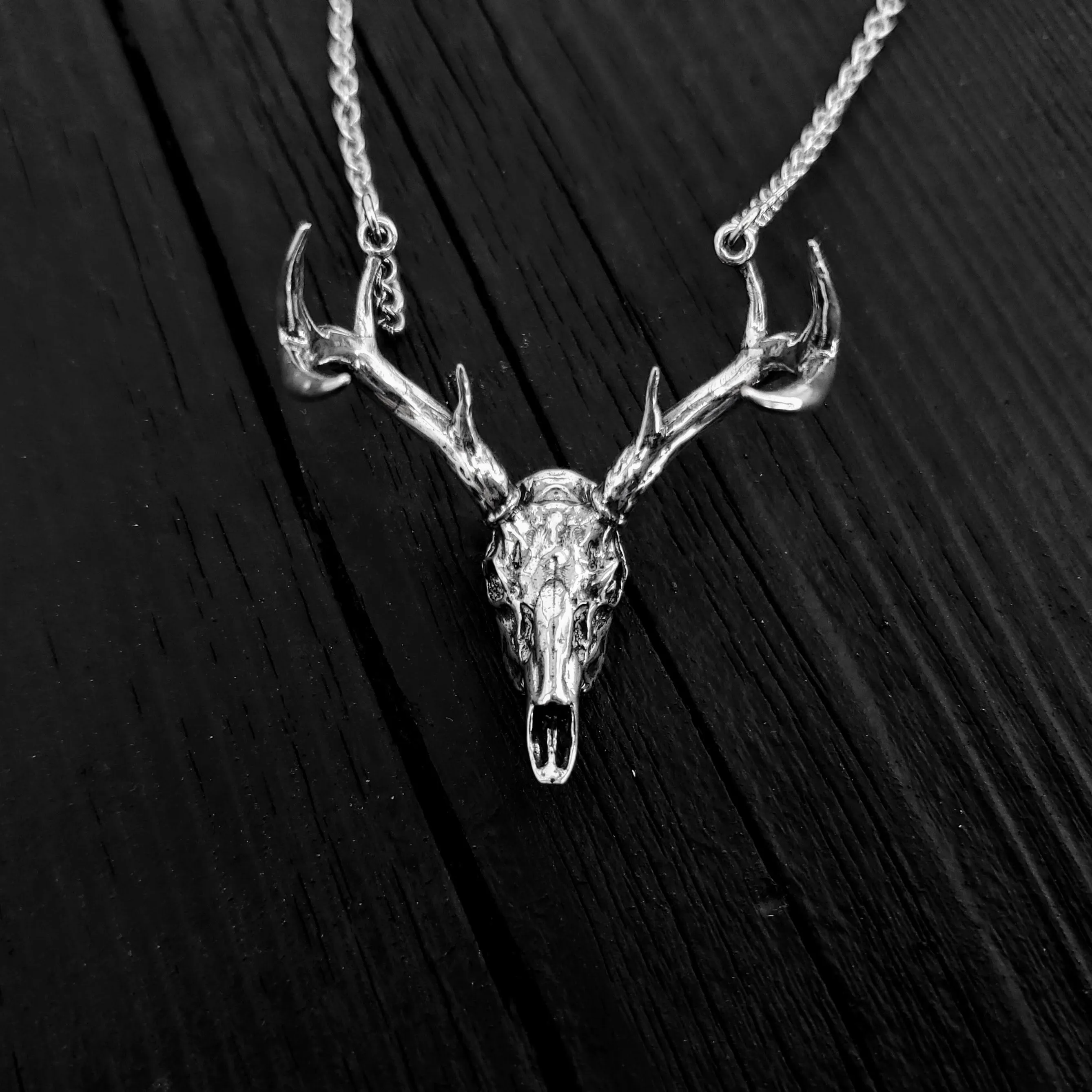 Whitetail Deer Skull Antler Rack Necklace